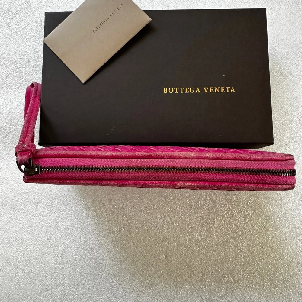 Bottega Veneta Leather Intrecciato Long Wallet